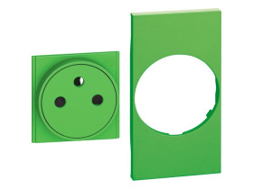 LIVING NOW Plakietka gniazda płaskiego 2P+Z - 2 moduły - zielona KV55F LEGRAND