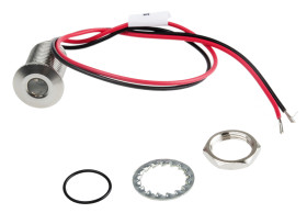 Lampka kontrolna do montażu panelowego 10.8 → 13.2V dc, czerwona 10mm LED Wyprowadzenia RS PRO