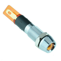 Yellow LED 8mm Recessed Metal Panel Indicator 12V