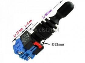 Przełącznik Joystick OFF + 2x NO chwilowy, plastik