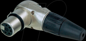 RC5FR XLR cable socket 5-pin angled, nickel-plated housing