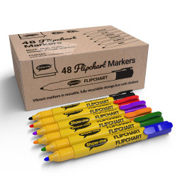Show-me FCM48A Flipchart Markers - Assorted Pack of 48