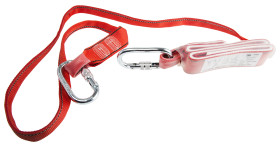 Lonża amortyzująca wstrząsy, Karabińczyk zatrzaskowy, Karabińczyk zatrzaskowy, Śruba, 100kg, Pojedynczy