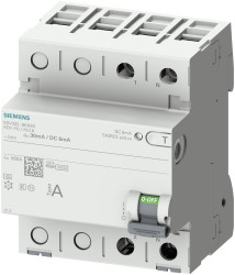 RCCB, Typ A, 2-biegunowy, 25A, 30mA, Siemens SENTRON 230V