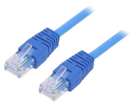 Patch cord U/UTP, Cat 5e, RJ45 wtyk z obu stron, linka, CCA, PVC PP12-0.25M/B