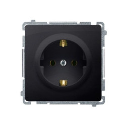 Simon Basic Gniazdo pojedyncze z/u Schuko z przesłonami grafit matowy BMGSZ1Z.01/28