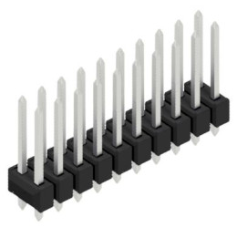 Pin header, 20 pole, pitch 2.54 mm, straight, black, 10054704