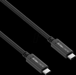 IS2531-010 USB 4.0 cable, iSeries, 40 Gbit/s, 240 W, 4K 60Hz, 1.0 m, black