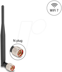 90735 WiFi 7 Antenna N plug 2 - 3 dBi 20.6 cm omnidirectional with til
