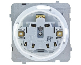 KARO Gniazdo bryzgoszczelne z/u IP44 z przesłonami klapka biała GPH-1SZP/m/00/w