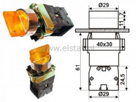 Przełącznik piórowy obr. stabilny [1-0-1] podśw. Y