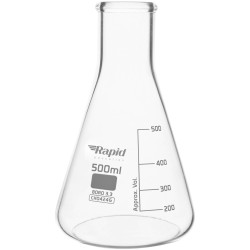 Rapid EGL0424G Conical Flask with Narrow Neck, 500 ml pack of 6