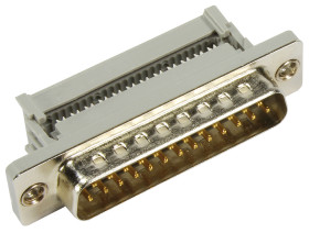 Złącze D-Sub 25-pinowe Męski Proste Montaż na kablu raster 2.77mm