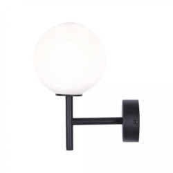 Kinkiet czarny z białym kloszem do przedpokoju z serii FARO K-4884 Kaja Lighting