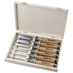 Bahco 425-083 Ripping Chisel Set 6pc Wooden Box High-Quality Steel
