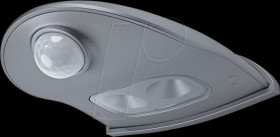 4058075267824 Wall light DoorLED Down Silver, sensor, IP54, 4x AA (Mignon)