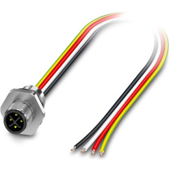 Sensor actuator cable, M12-cable plug, straight toopen end, 2m, 4 poles