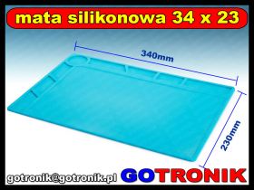 Mata silikonowa wymiar: 34cm x 23cm NIEBIESKA