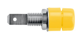 Gniazdo bananowe Żeński Wypustka typ Gniazdo bananowe Żółty 32A Schutzinger rozmiar 4 mm