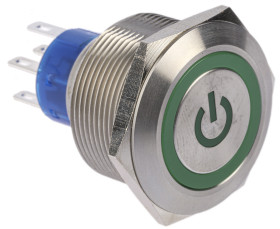 Nasadka przełącznika Chwilowy DPDT średnica wycięcia 25.2mm, montaż panelowy RS PRO