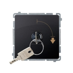 Simon Basic Łącznik chwilowy jednobiegunowy z kluczem 2 pozycyjny 0-I styk N/O tylko pozycja 0 grafit matowy BMP1K.01/28