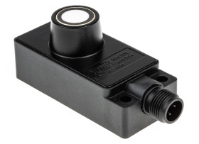 Czujnik zbliżeniowy Ultradźwiękowy 1 m Baumer 12 → 30 V dc długość 65mm w obudowie prostokątnej