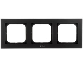 SONATA Ramka potrójna do łączników IP44 czarny metalik RH-3R/33