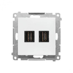 Simon 55 Gniazdo HDMI podwójne (moduł) Biały mat TGHDMI2.01/111