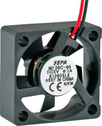 DC axial fan, 5 V, 20 x 20 x 8 mm, 2.2 m³/h, 20 dB, slide bearing, SEPA MF20C05