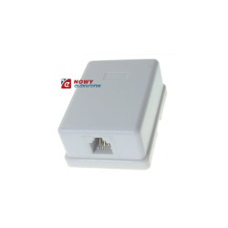 Puszka telef.6p6c prostok. RJ12 gniazdo telefoniczne