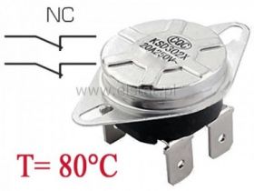 Termiczny wyłącznik; 20A/250V 80°C; NC podwójny