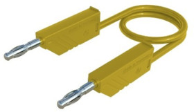 Measuring lead with (4 mm plug, spring-loaded, straight) to (4 mm plug, spring-loaded, straight), 0.5 m, yellow, PVC, 1.0 mm², C