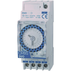 ORBIS OB291032 DUO D Analogue Timer 230V AC DIN Rail Mount