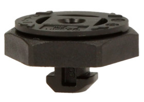 Mounting base, profile 6, internal thread M6, SW 32 mm, PA, black, (H) 17 mm, 83728517