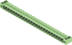 Pin header, 24 pole, pitch 5.08 mm, angled, green, 1475580000