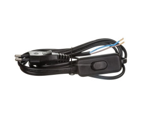 Przewód przyłączeniowy wyłącznikiem KF-HK-1 H03VVH2-F 2x0,75 2m czarny S09272