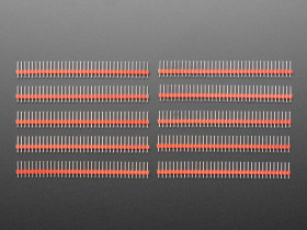 Adafruit Break-away 0.1" 36-pin strip male header - Red - 10 pack