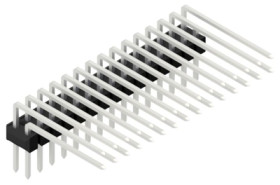 Pin header, 30 pole, pitch 2.54 mm, angled, black, 10056423