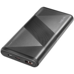 LogiLink PA0275 Battery Pack 10000mAh Fast Charge PD 2.0 QC 3.0 Black