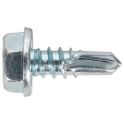 Sealey SDHX4813 Self Drilling Screw 4.8 x 13mm Hex Head Zinc DIN 7504K Pack 100