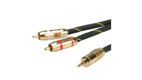 Roline Gold Kabel Połączeniowy Audio 3,5 Mm Stereo - 2X Tulipan, M/M, 2,5 M