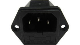Złącze IEC IEC C14 Montaż na panelu Wtyk 10A Proste RND