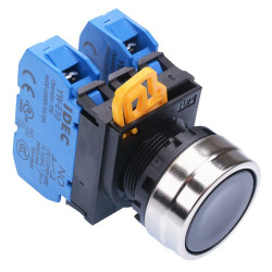 YW4B-M1E20B Black 22mm Metal Bezel Momentary Push Button Switch 2NO IP65 IDEC