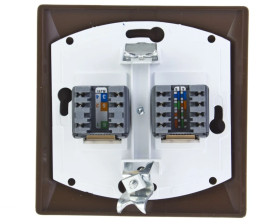 AKCENT Gniazdo teleinformatyczne RJ45 + RJ11 brązowe GPKT-A/K/24