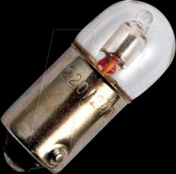 92397900 BA9s T9x23, 220 - 240 V, WE, 10K hrs, clear red neon glass