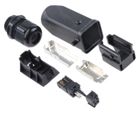 Złącze RJ45 Męski Złącze RJ45 Montaż na panelu Cat5 HARTING, proste