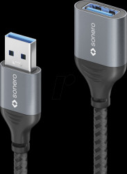 SPC-U055-005 USB 3.0 cable, A plug to socket, textile, 0.5 m