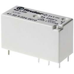 Finder 41.52.9.024.5011pcB Relay 24 V DC 8 A 2 CO 5.0 mm AgNi contacts
