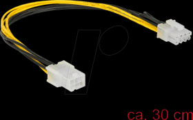 85535 Power cable PCIE 6-pin socket &gt; PCIE 8-pin plug, 30 cm