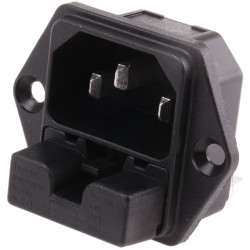 Złącze IEC IEC C14 Montaż na panelu Męski 10A Proste Schurter